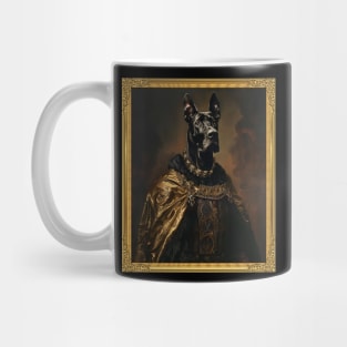 Noble Hound: Black Great Dane in Royal Attire (Framed) Mug